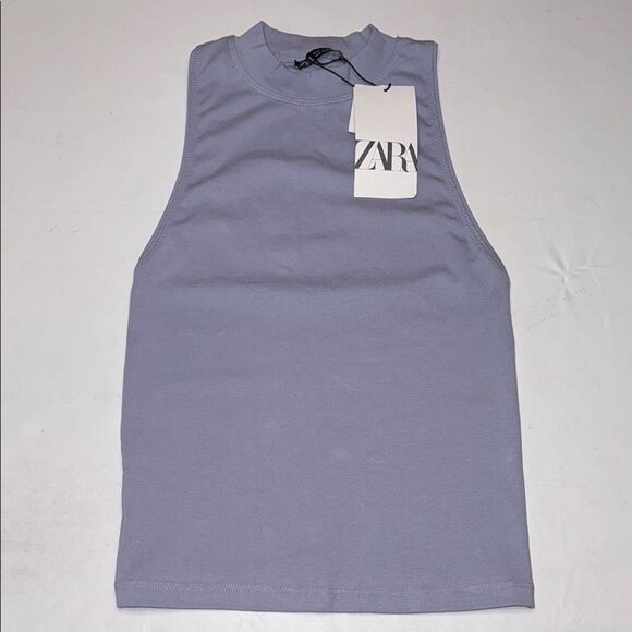 Zara Mini Mock Neck Sleeveless Top, Size Small NWT - Picture 1 of 6